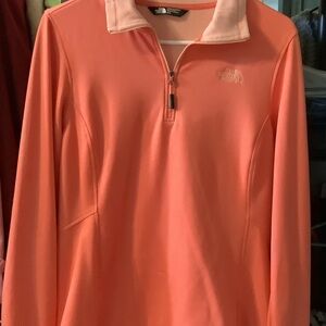 The North Face Bright Coral‎ Half-Zip Pullover, medium